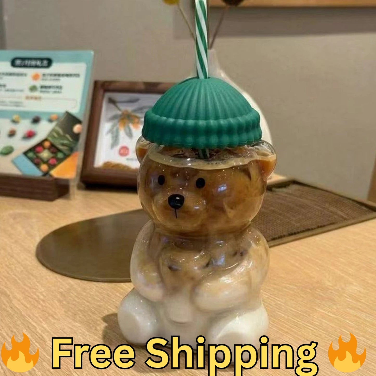 🔥 Buy One Get One Free 🔥 Star-bucks-2026 Barista Bear Glass Cup Coffee Mug Limited Edition