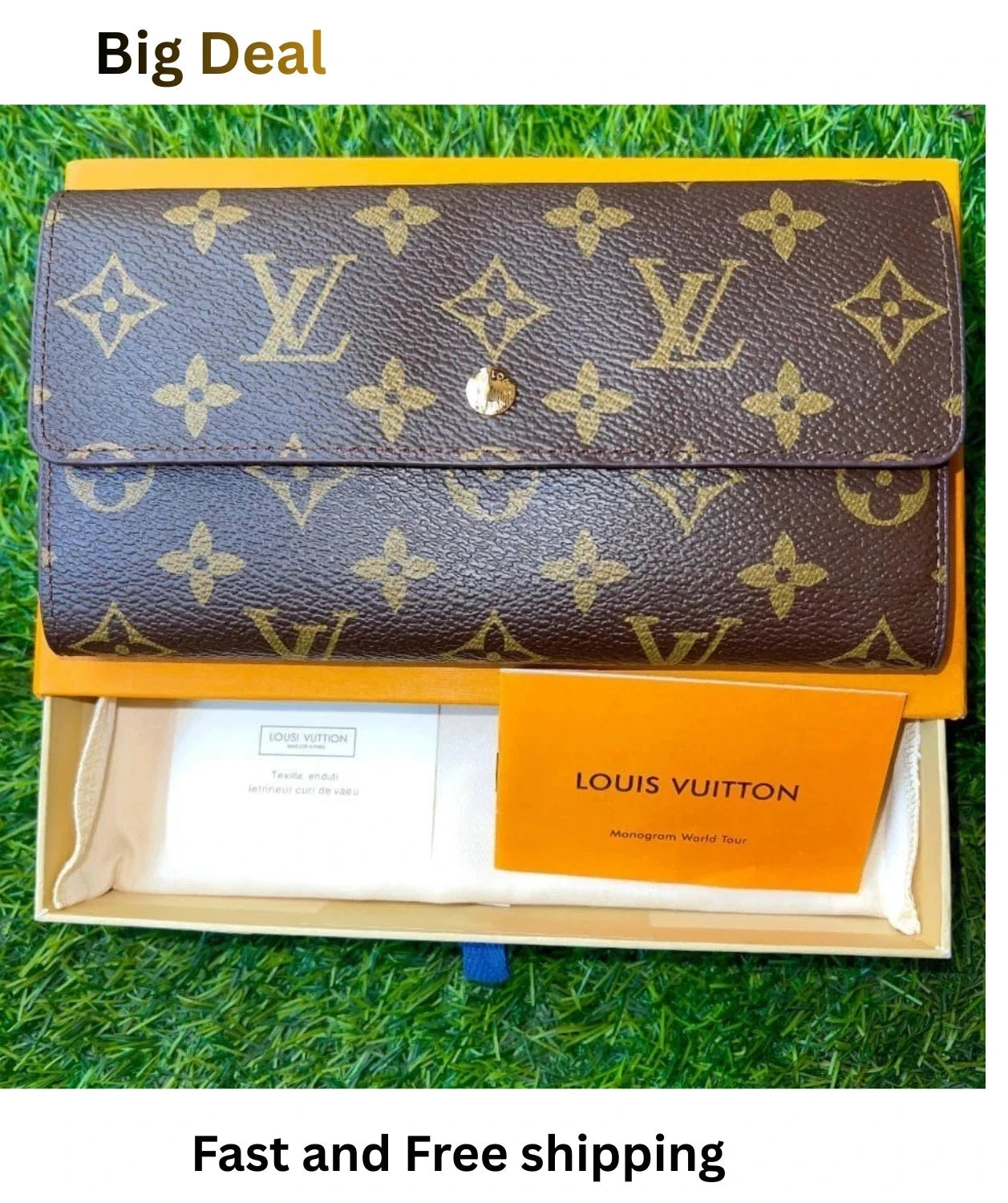 🔥 Limited Time Offer 🔥 50% OFF 🔥 Free Shipping 🔥 Premium Quality Louis Vuitton Sarah Monogram Long Wallet With New Sealed Box – Fast Shipping