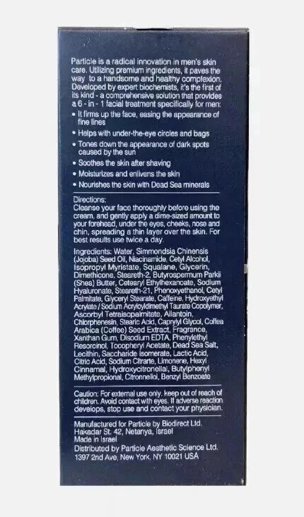 🔥 Limited Time Offer 🔥 50% OFF 🔥 Free Shipping 🔥 Premium Quality Particle Face Cream For Men 6 In 1 Anti Aging Cream Fights Eye Bags Dark Spots